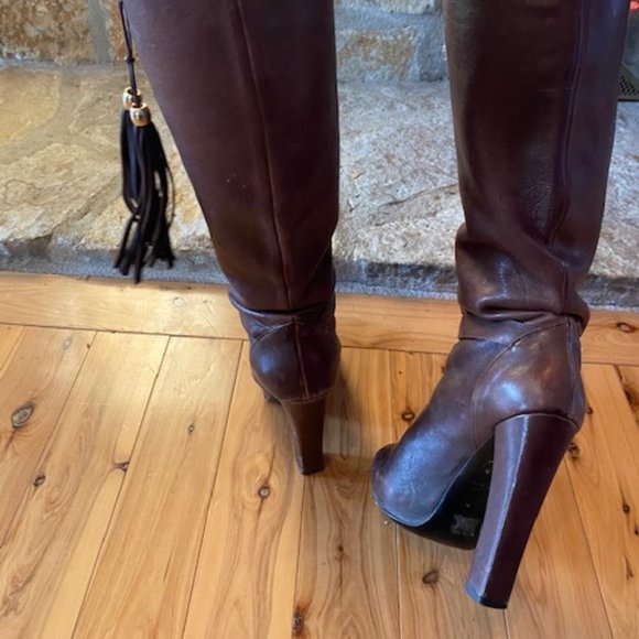 Chocolate Brown Leather Just Cavalli Boots - Picture 3 of 8